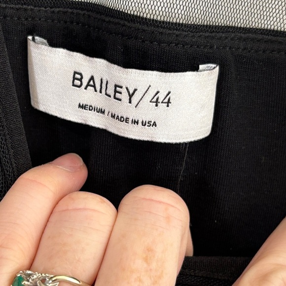 Bailey 44 Black Fitted Sheer Blouse - Picture 3 of 3